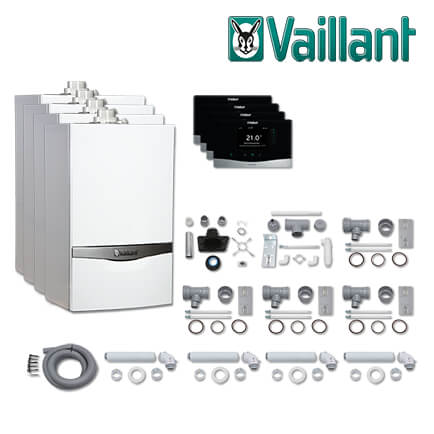 Vaillant Paket 1.804/2, 4x ecoTEC plus VC 206/5-5, VRT 380/2, Abgas E/H