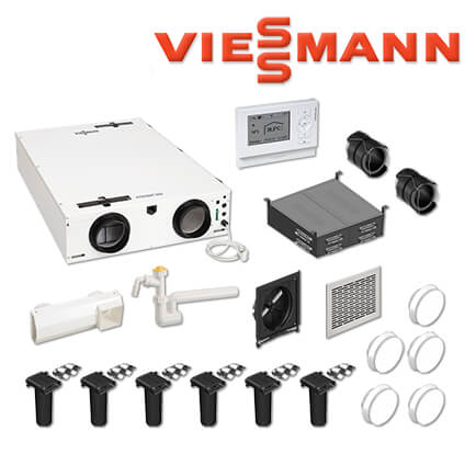Viessmann Vitovent 300-C – 150 m³/h, Rundkanalsystem R75, 90 m² Wohnfläche