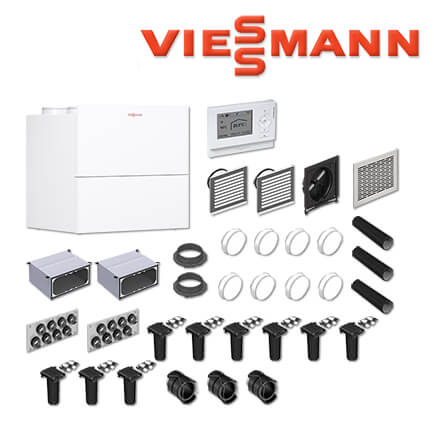 Viessmann Vitovent 300-W – 225 m³/h, Rundkanalsystem R75, 130 m² Wohnfläche