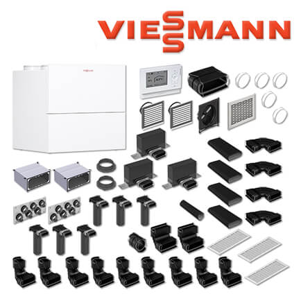 Viessmann Vitovent 300-W – 225 m³/h, Flachkanalsystem F50, 130 m² Wohnfläche