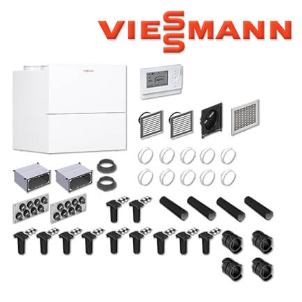Viessmann Vitovent 300-W – 325 m³/h, Rundkanalsystem R75, 170 m² Wohnfläche