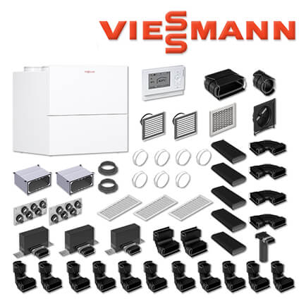Viessmann Vitovent 300-W – 325 m³/h, Flachkanalsystem F50, 170 m² Wohnfläche
