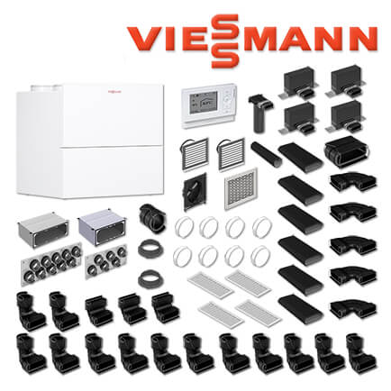Viessmann Vitovent 300-W – 325 m³/h, Flachkanalsystem F50, 200 m² Wohnfläche