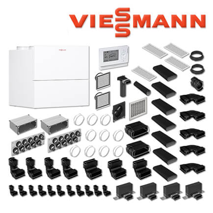 Viessmann Vitovent 300-W – 400 m³/h, Flachkanalsystem F50, 250 m² Wohnfläche