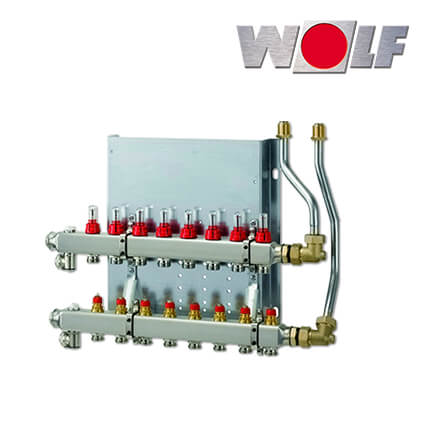 Wolf-2072436-1 Wolf CAT Heizkreisverteiler manuell CUC-B 7 Heizkreise, mit Durchflussmesser