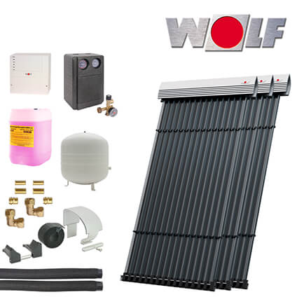 Wolf 6,9m² Solaranlage Systempaket mit CRK Vakuum-Röhrenkollektoren