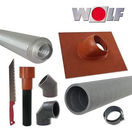Wolf CWL Montagepaket Dachdurchführung, DN125, rot