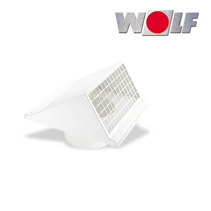 Wolf-2575810-1 Wolf CWL Wandhaube, DN160, weiß, Außenwandanschluss