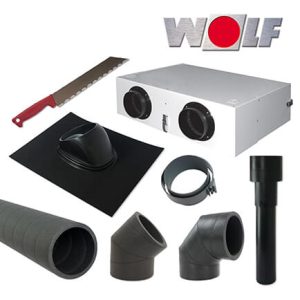 Wolf CWL Montagepaket Dachdurchführung, schwarz, CWL-F-150 Excellent
