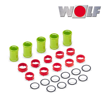 Wolf CWL Klickverbinder-Set DN 75, 5x Klickverbinder, je 10x Dicht-/Klickring