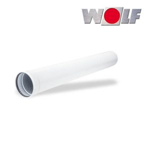 Wolf Luftrohr DN125, Länge 1000mm, weiß, steckbar
