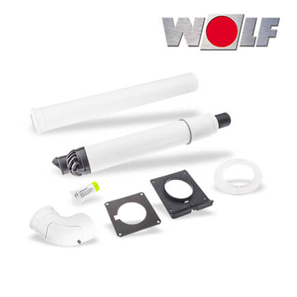 Wolf-2651495-1 Wolf Anschluss-Set C13x, DN80/125, waagerechte Wand/-Dachdurchführung, rlu