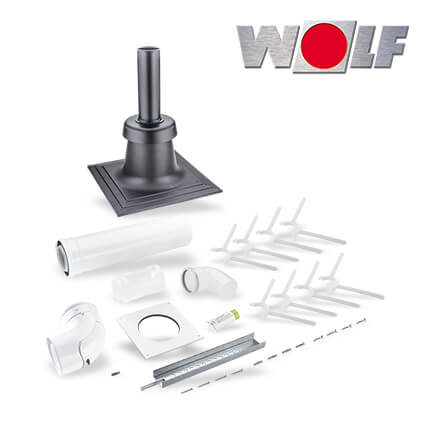 Wolf-2651497-1 Wolf Anschluss-Set C93x starr, DN80/125 im Schacht DN80, Abdeckung Kunststoff