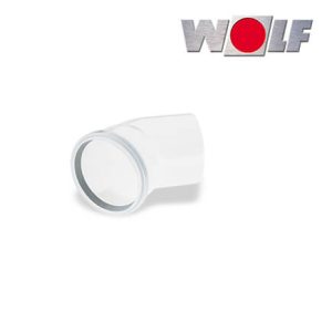 Wolf Abgasrohrbogen 45°, DN110 aus Polypropylen bis 120°C