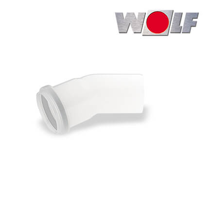 Wolf-2651903-1 Wolf Abgasrohrbogen 30°, DN60 aus Polypropylen bis 120°C