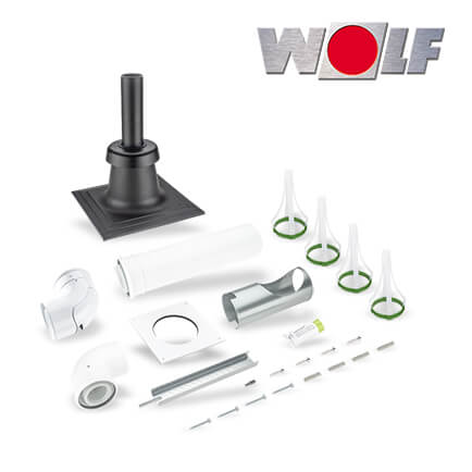 Wolf-2651995-1 Wolf Anschluss-Set C33x, DN80/125 an konzentrischer LAF im Schacht, Kunststoff