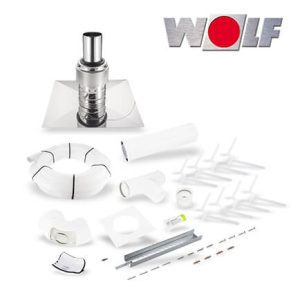 Wolf Anschluss-Set C93x, DN80/125 flexibel im Schacht DN83, Abdeckung VA, rlu