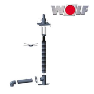 Wolf Anschluss-Set C33x, DN80/125 – DN83/125, flexibel im Schacht, Edelstahl