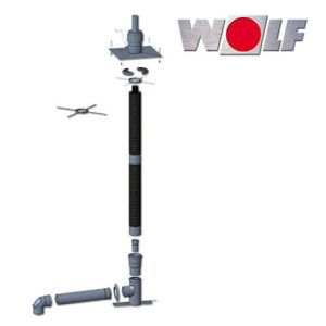 Wolf Anschluss-Set C33x, DN60/100 – DN58/110, flexibel im Schacht, Edelstahl