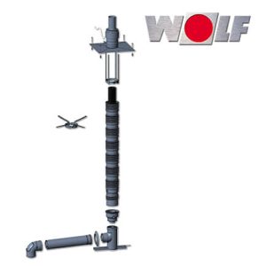 Wolf Anschluss-Set C33x, DN60/100 – DN83/125, flexibel im Schacht, Edelstahl