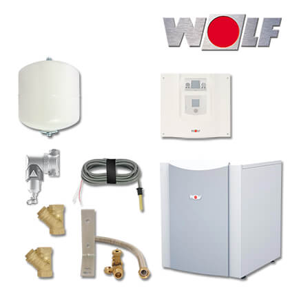 Wolf BWS-1-08 Hocheffizienz-Sole/Wasser-Wärmepumpe mit Wärmepumpen-Manager WPM-1