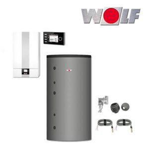 Wolf CGB-2-24 24kW Gas-Brennwerttherme mit Speicher BSH-1000, BM-2, Aufputz
