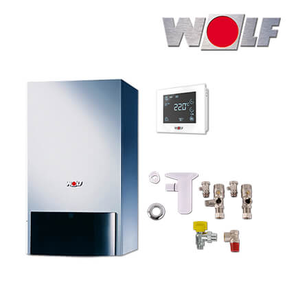 Wolf CGU-2-10 10kW Gas-Heiztherme, Regelung RM-2, Unterputz, L / LL
