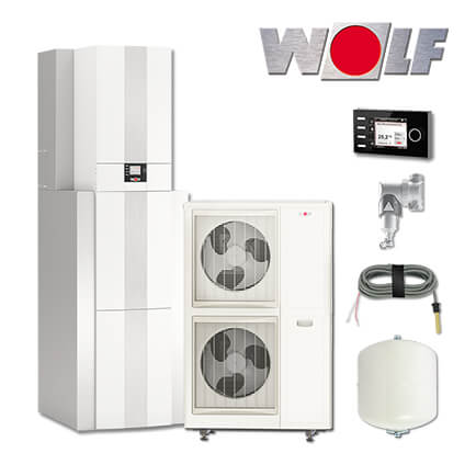 Wolf Paket CHC-Split 10/200 Wärmepumpencenter, Luft/Wasser-Wärmepumpe, BM-2