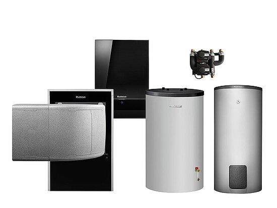 2547127.jpg Buderus WLW196i-14 IR E Logaplus Wärmepumpen-Paket mit Warmwasserspeicher SH400 RS-B + Pufferspeicher P200.5 S-B für Mischkreis