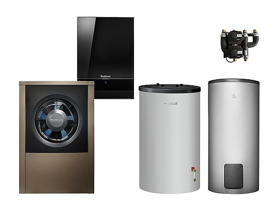 2549127.jpg Buderus WLW196i-4 AR E Logaplus Wärmepumpen-Paket mit Warmwasserspeicher SH290 RS-B + Pufferspeicher P120.5 S-B für Mischkreis