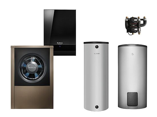 2549130.jpg Buderus WLW196i-11 AR E Logaplus Wärmepumpen-Paket mit Warmwasserspeicher SH400 RS-B + Pufferspeicher P200.5 S-B für Mischkreis